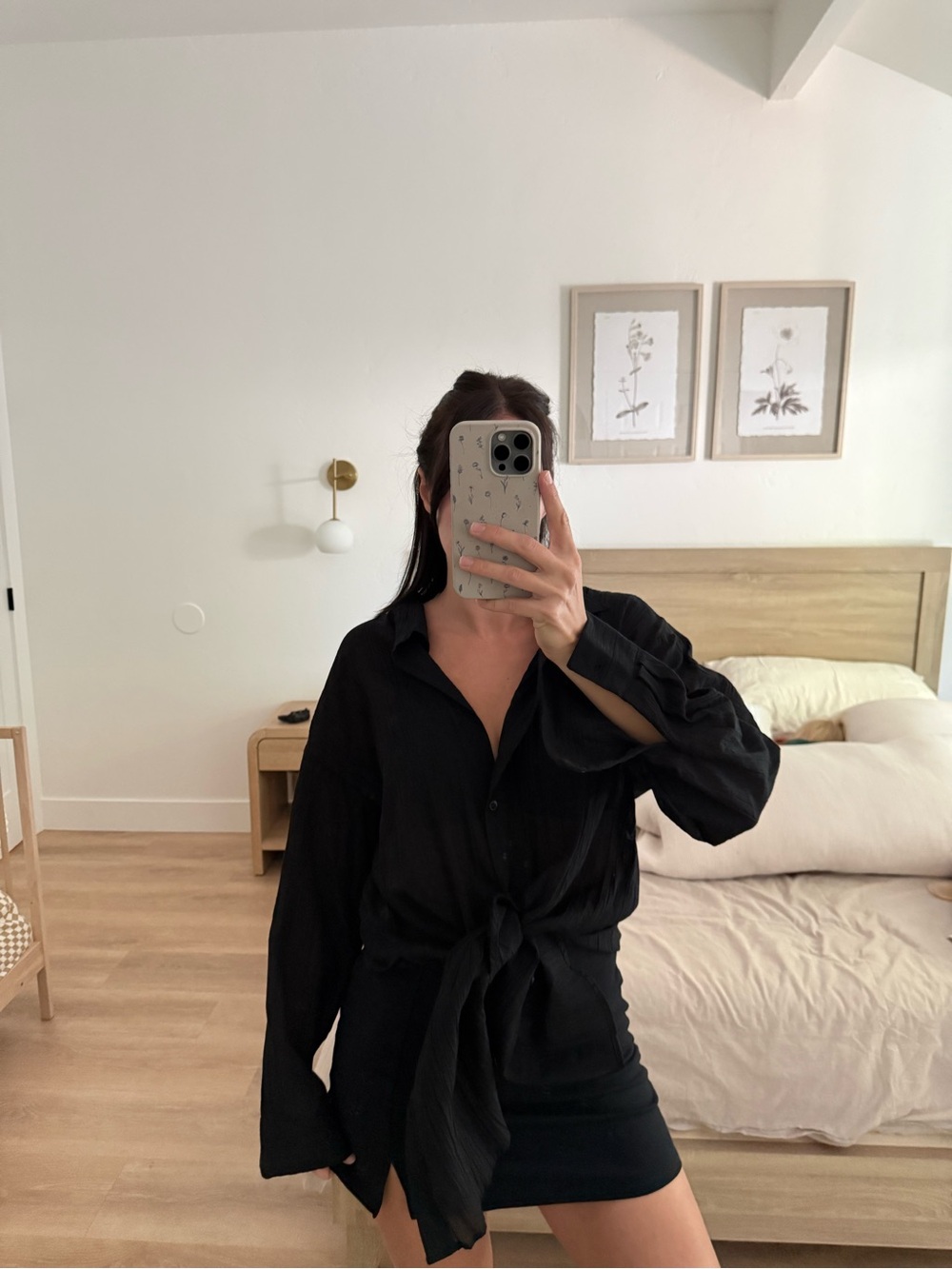 Black Button Shirt - Women